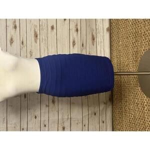 Vintage Express royal blue bodycon Y2K bandage mini skirt Size 00
